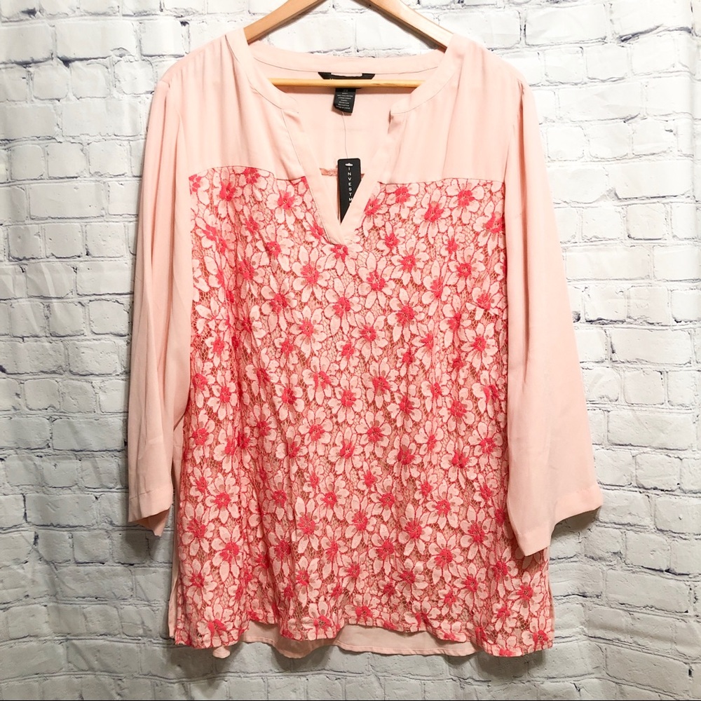 Investments tunic with flower detail on fr…